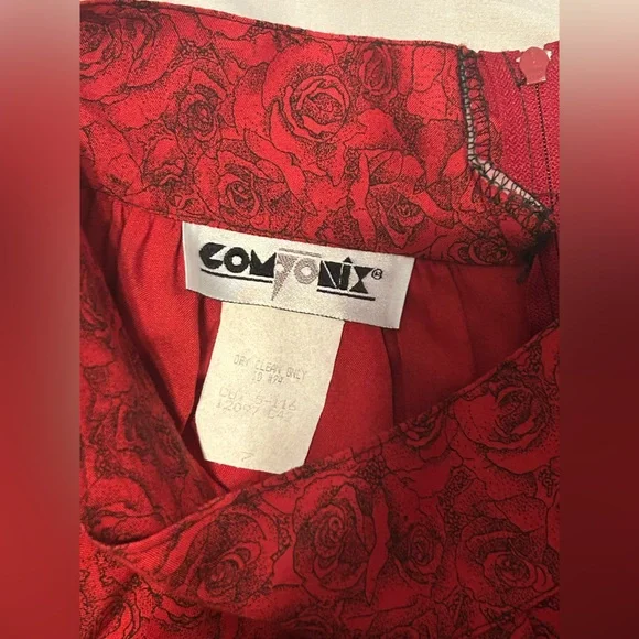 Rare 1980’s Vintage Componix Sz 5/7 Red Rose Floral Set Cottagecore Whimsigoth - Picture 10 of 10